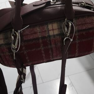 Steve Madden Burgundy and Plaid Handbag